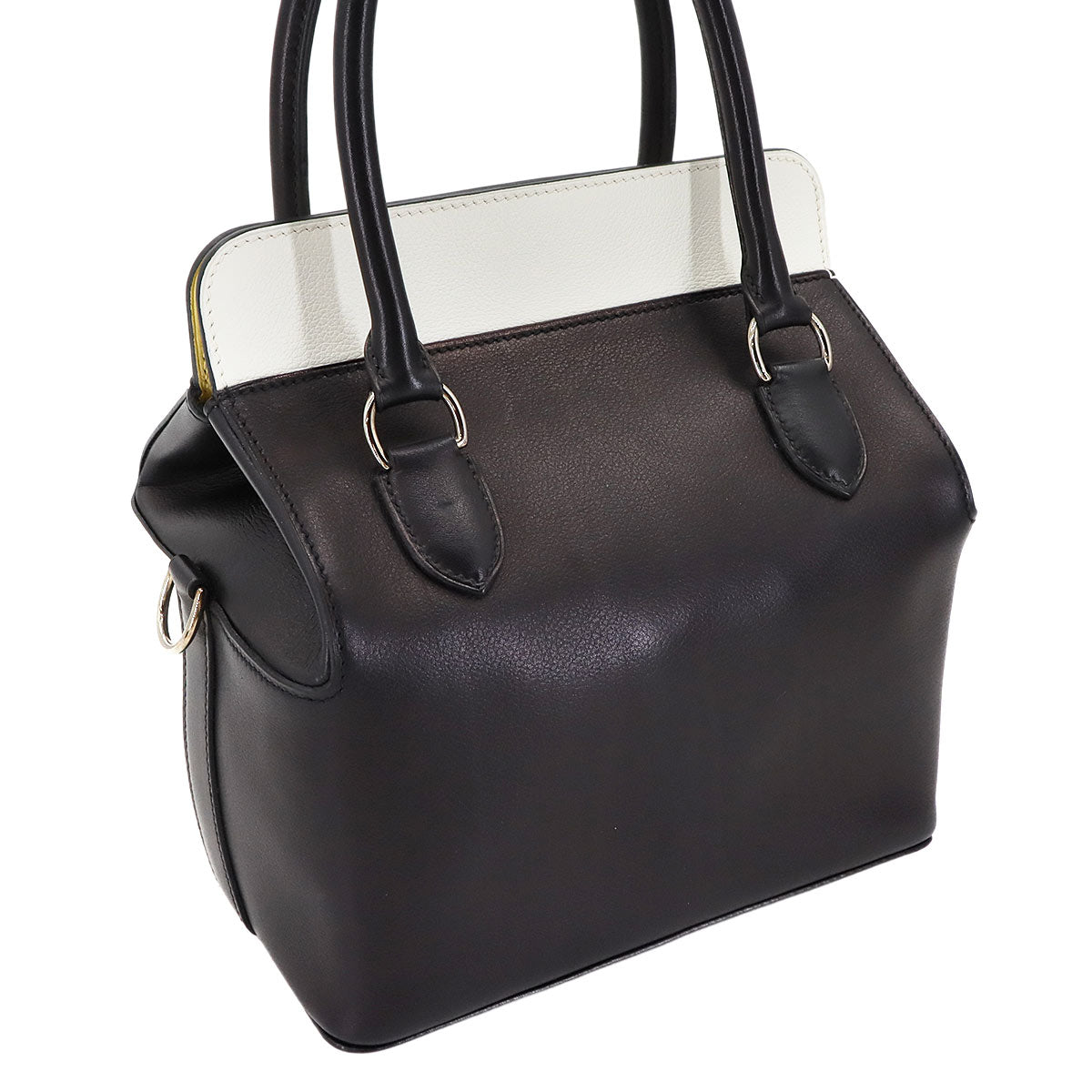 Toolbox 20 Hand Shoulder Bag Evercolor White Black Jaune Poussin