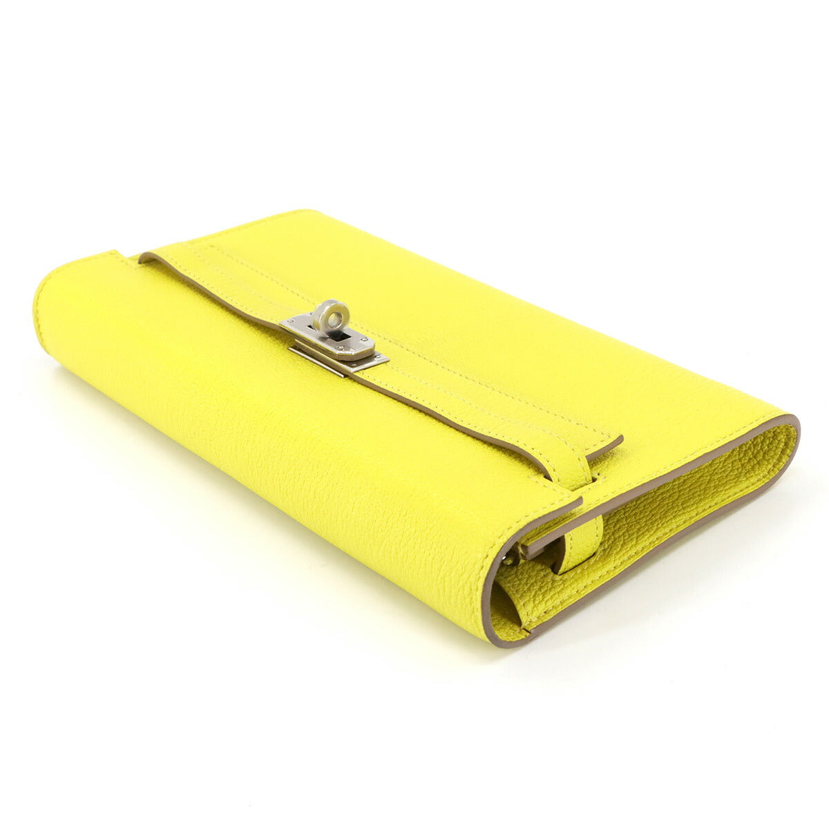 Kelly To Go Shoulder Wallet Chevre Lime Purse