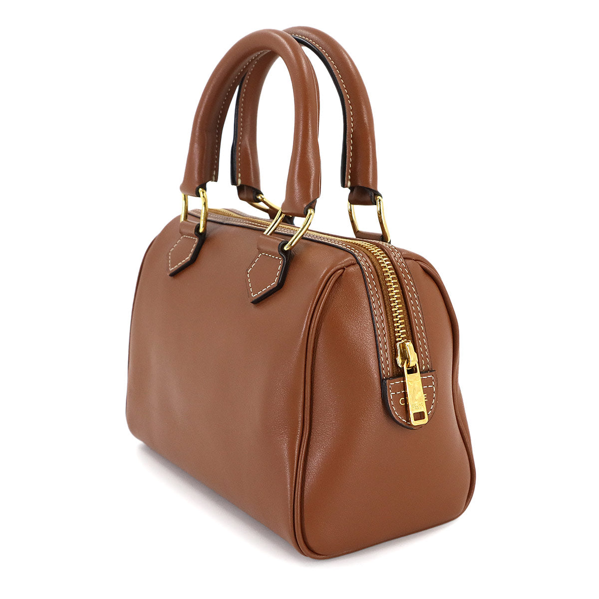 CUIR Triomphe Small Boston Hand Shoulder Bag Leather Brown