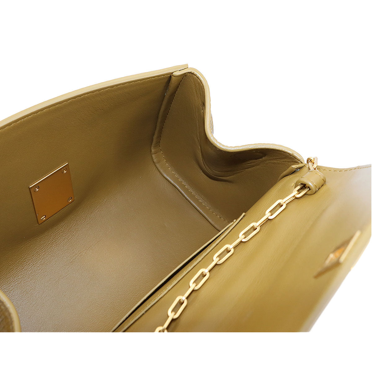 Mini Angle Chain Shoulder Bag Leather Brown 608798