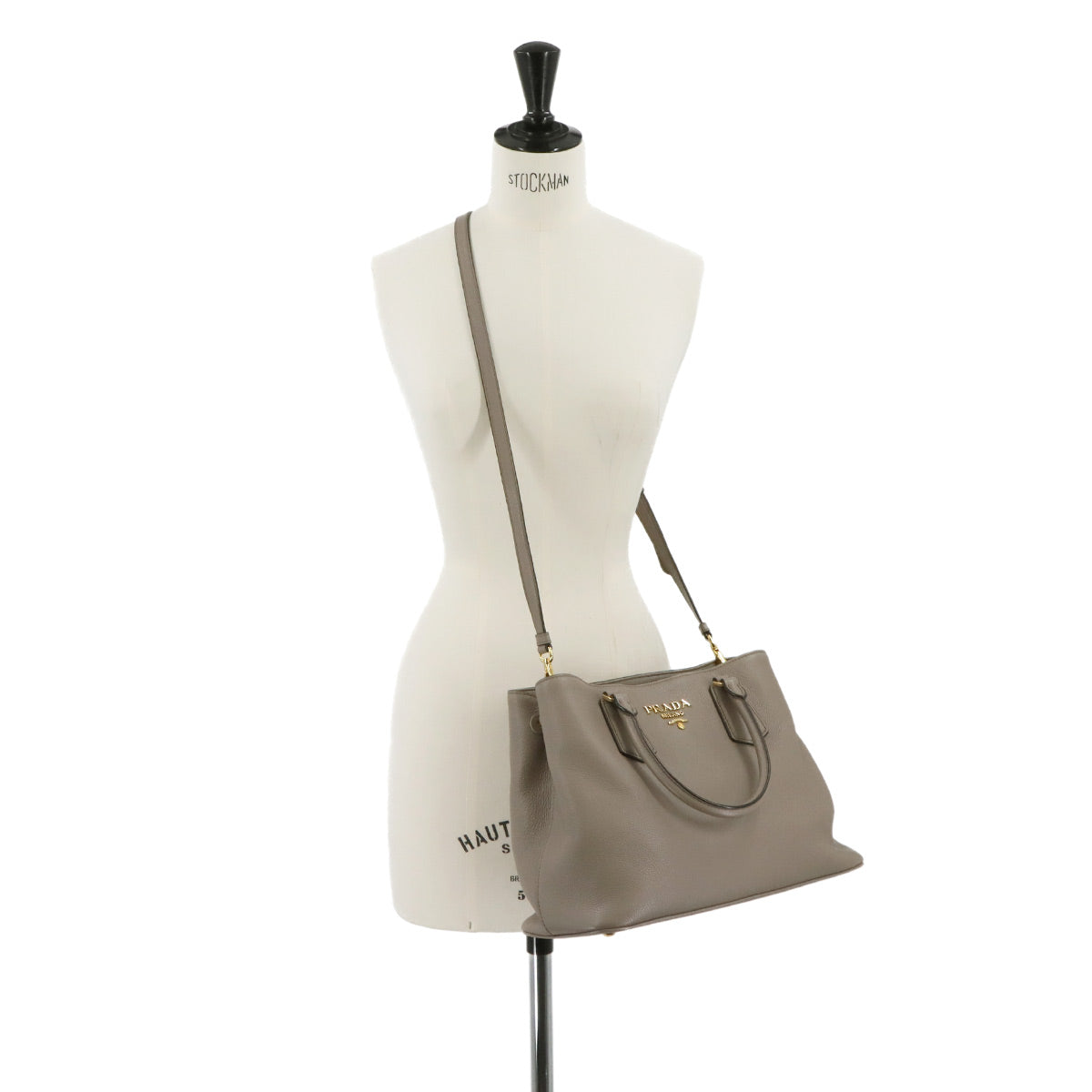 2way Hand Shoulder Bag Leather Argilla 1BA239 Gray