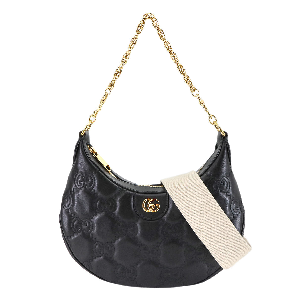 GG Matelass Shoulder Bag Leather Black 739709 Purse