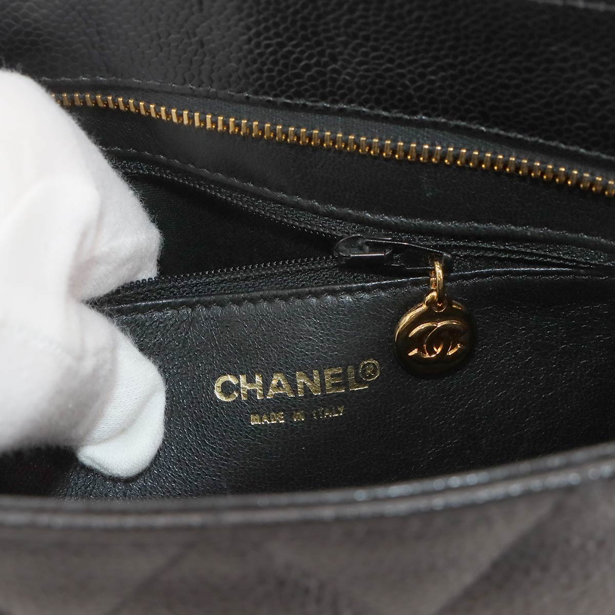 Medallion Tote Bag Leather Black A01804 Coco Logos