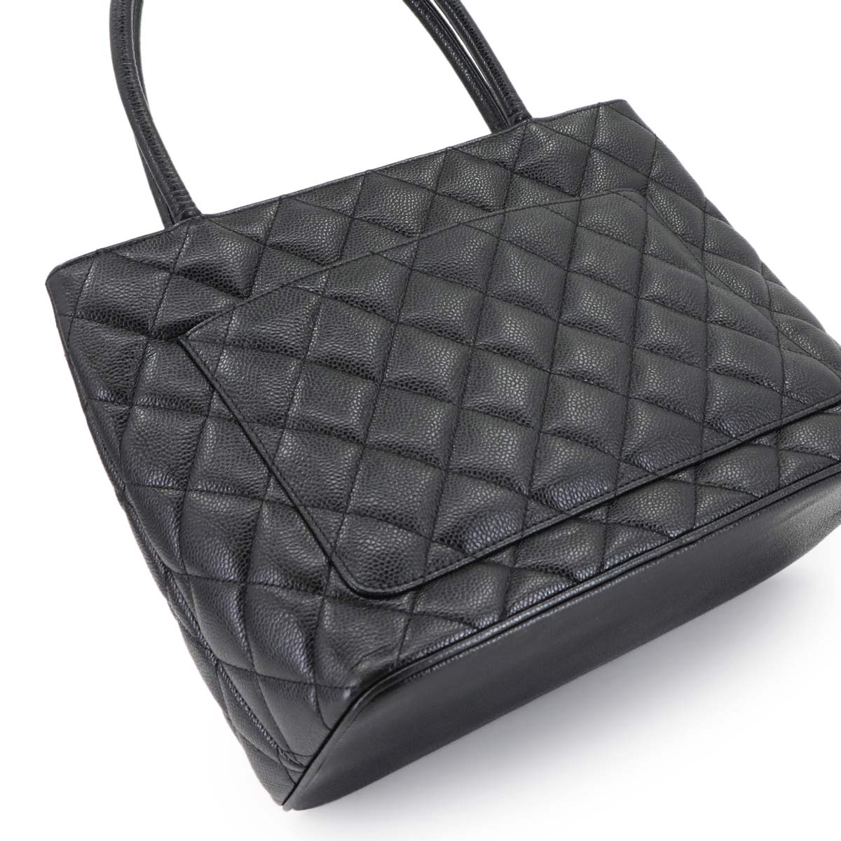 Medallion Tote Bag Leather Black A01804 Coco Logos