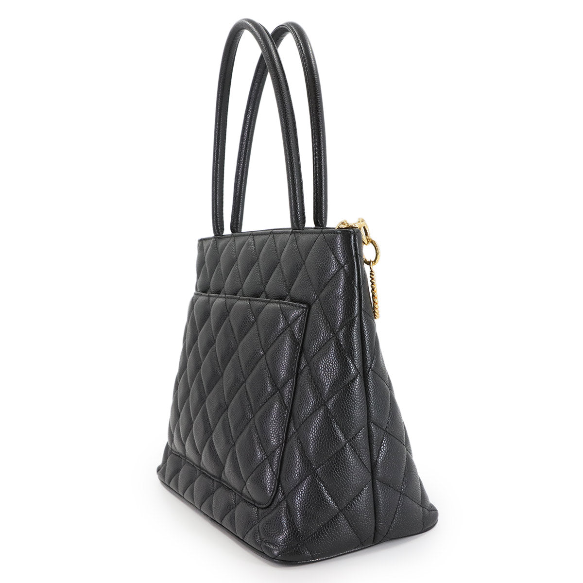 Medallion Tote Bag Leather Black A01804 Coco Logos