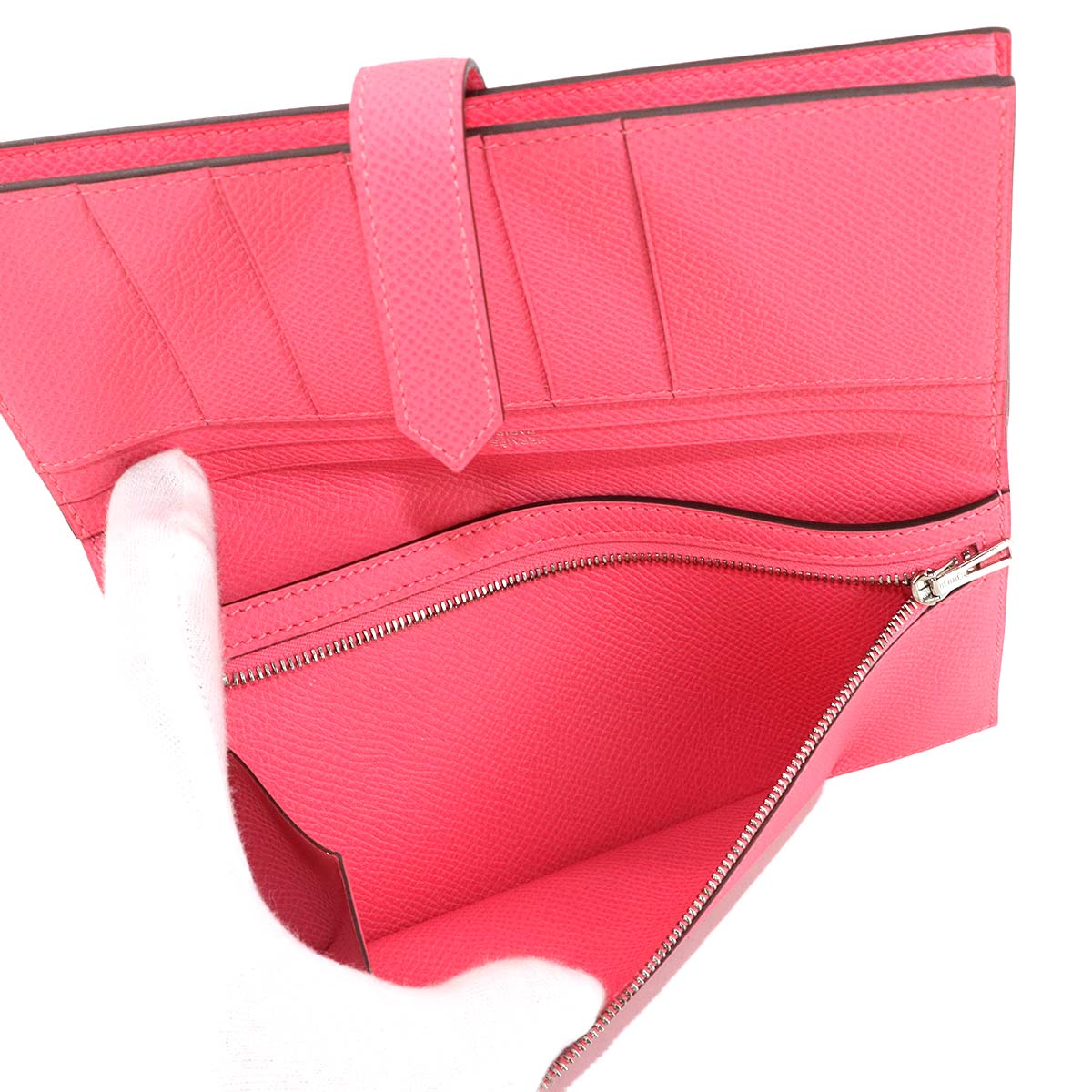 Bearn Souffle Long Wallet Veau Epsom Rose Azalee Purse