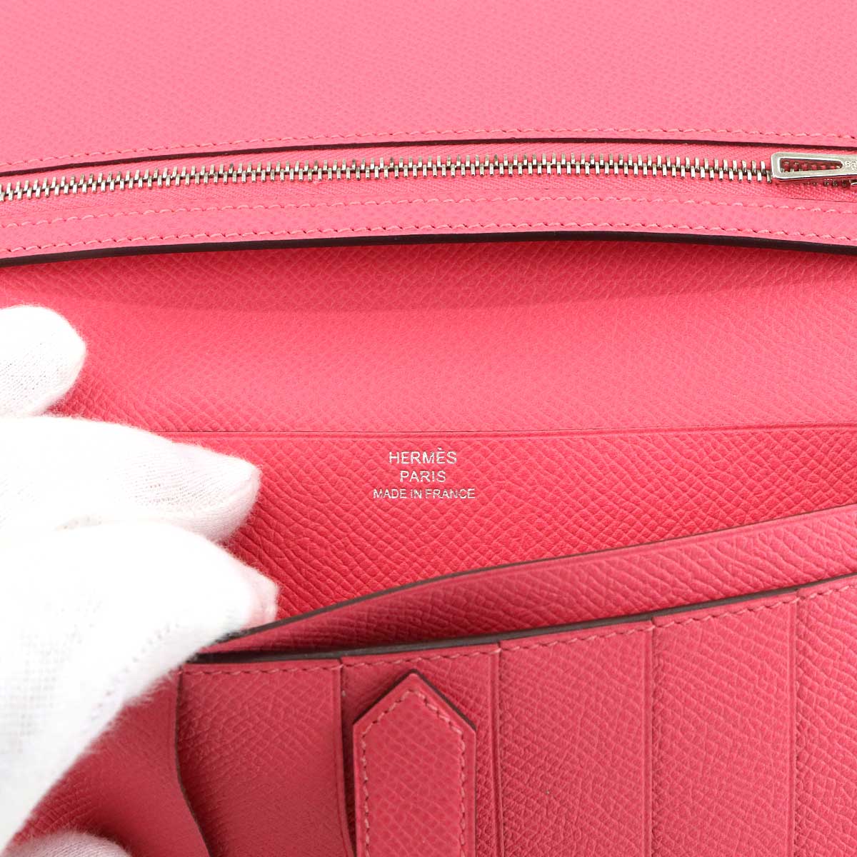 Bearn Souffle Long Wallet Veau Epsom Rose Azalee Purse