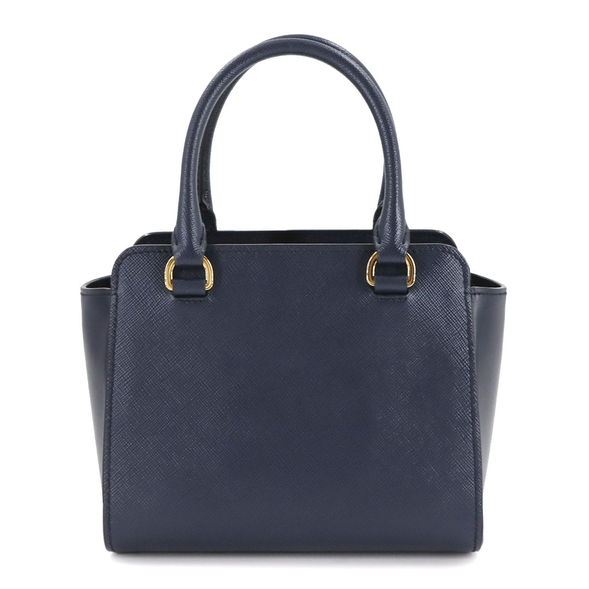 2way Hand Shoulder Bag Saffiano Leather Navy 1BA380