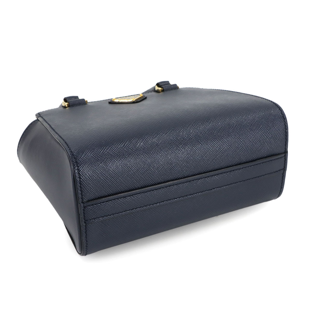 2way Hand Shoulder Bag Saffiano Leather Navy 1BA380