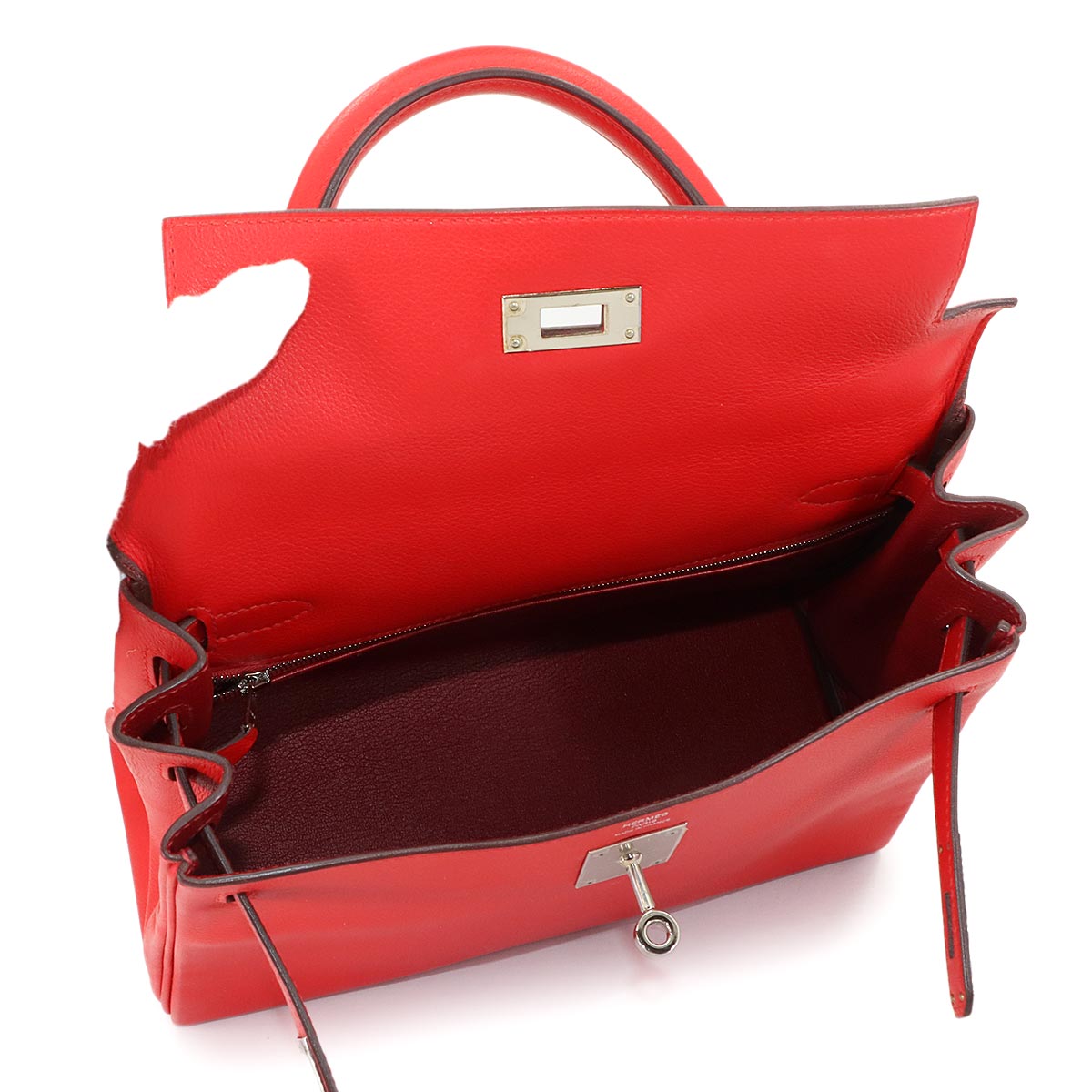 Kelly 28 Evercolor Hand Shoulder Bag Rouge de coeur