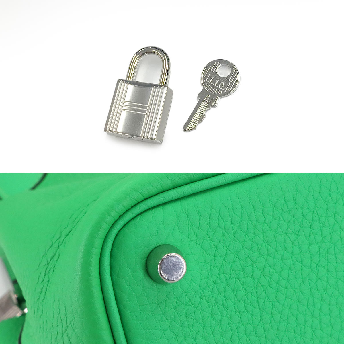 Picotin Lock PM Hand Bag Taurillon Clemence Vert comics