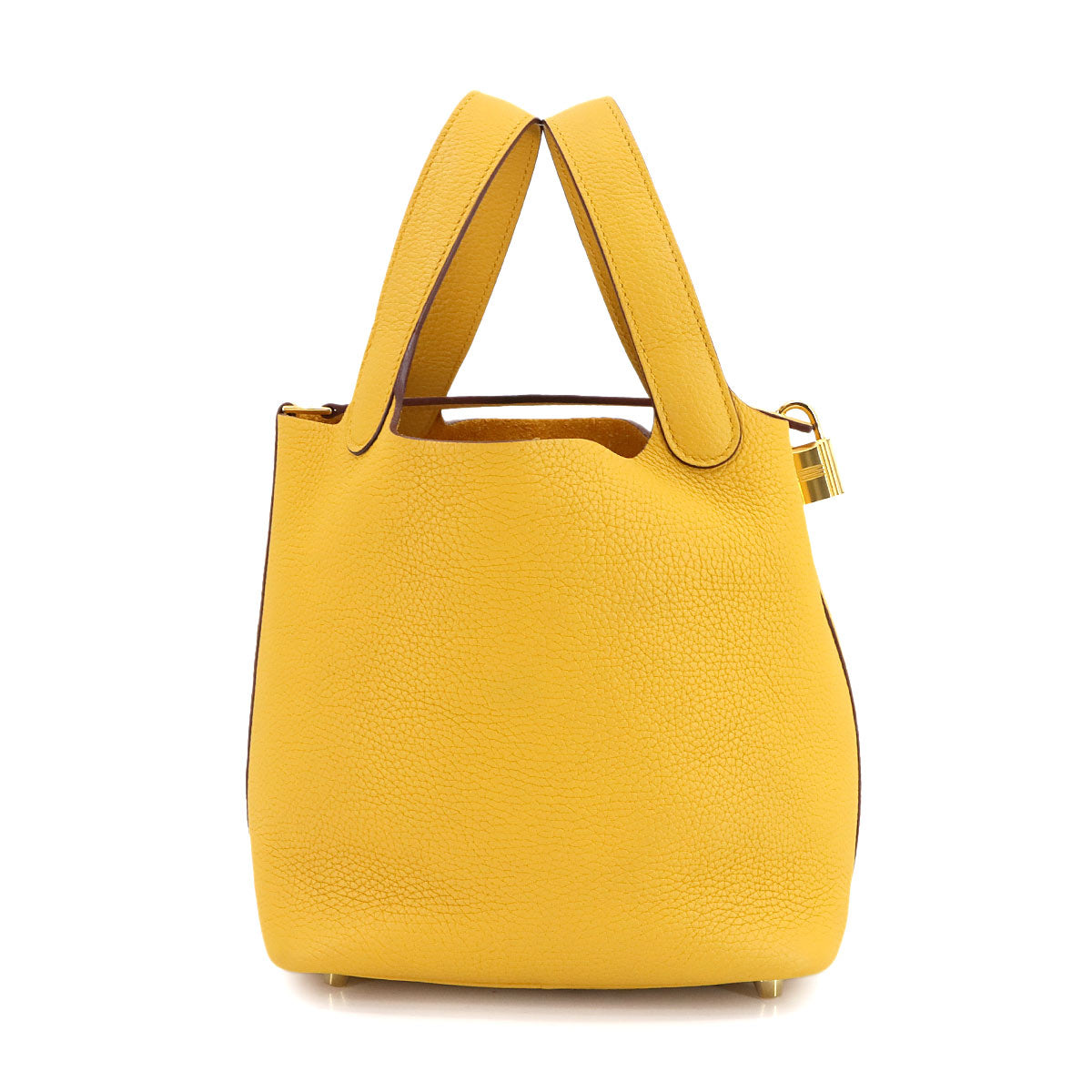 Picotin Lock PM Hand Bag Taurillon Clemence Jaune Ambre