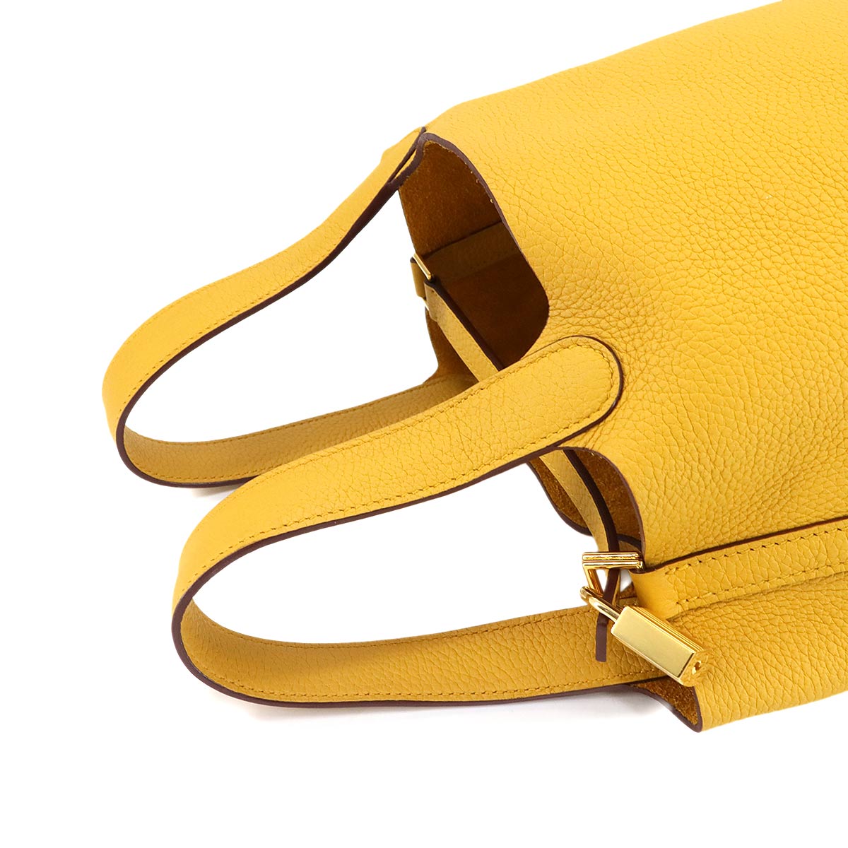 Picotin Lock PM Hand Bag Taurillon Clemence Jaune Ambre