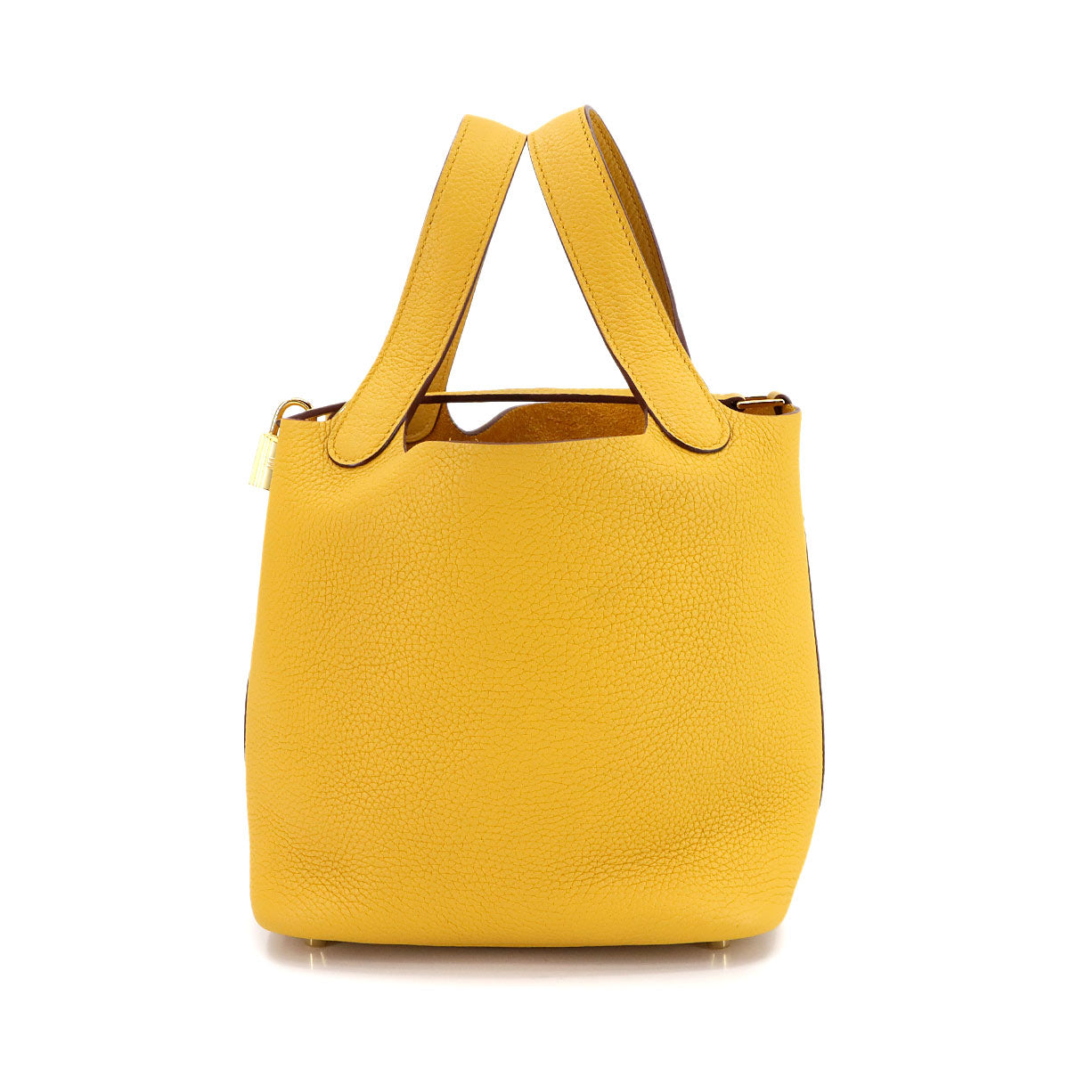 Picotin Lock PM Hand Bag Taurillon Clemence Jaune Ambre