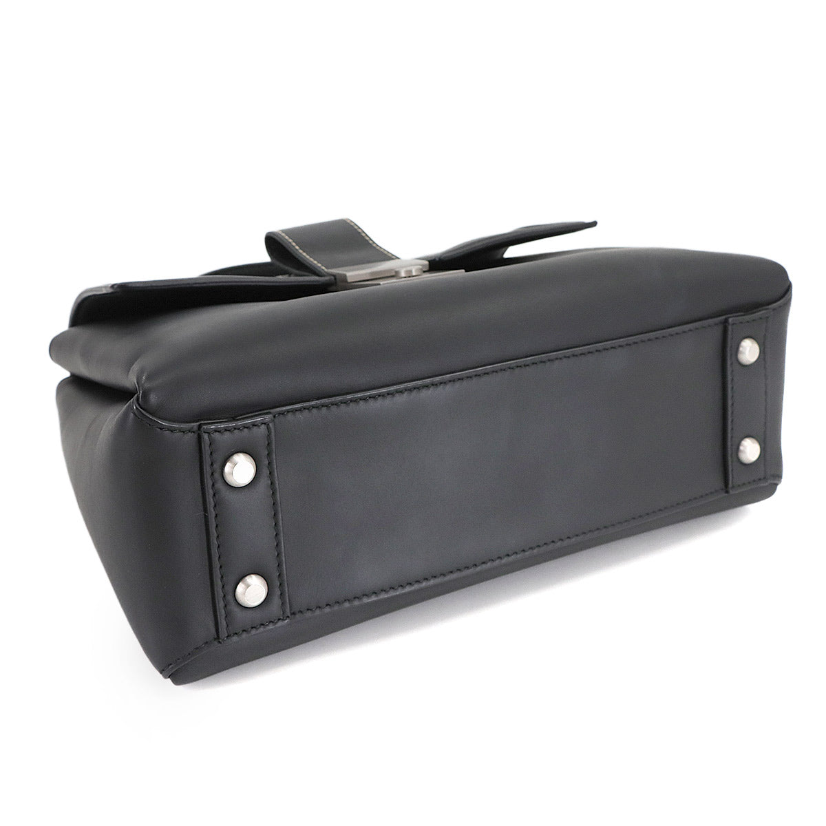 Piazza 2way Hand Shoulder Bag Leather Black Purse