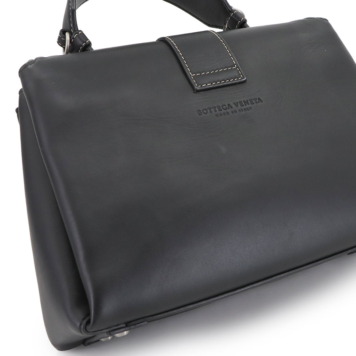 Piazza 2way Hand Shoulder Bag Leather Black Purse