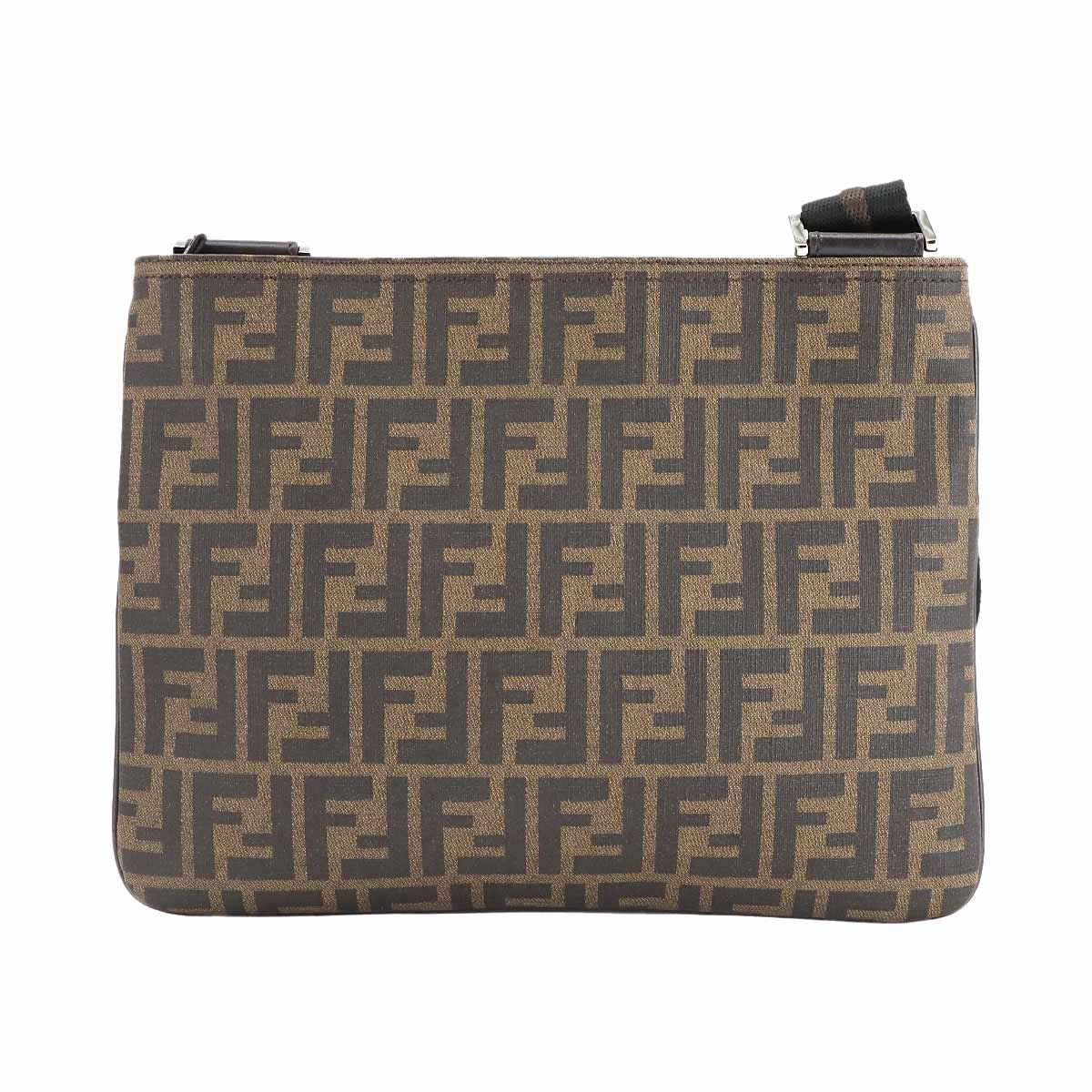 Zucca Shoulder Bag PVC Leather Brown 7VA247 Purse