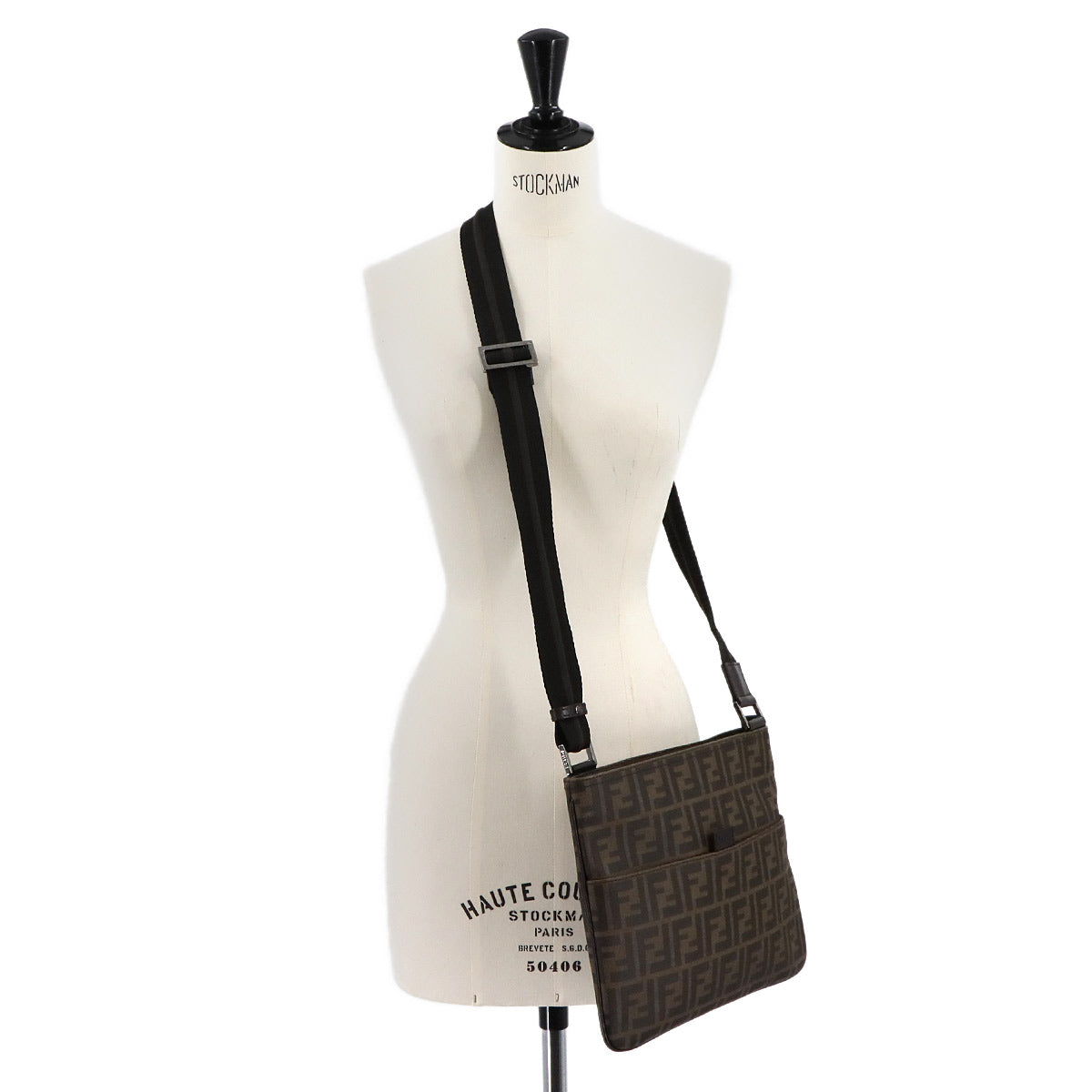 Zucca Shoulder Bag PVC Leather Brown 7VA247 Purse