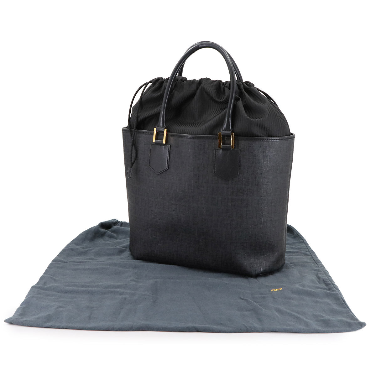 Zucchino Tote Bag Canvas Leather Black 8BH240 Purse