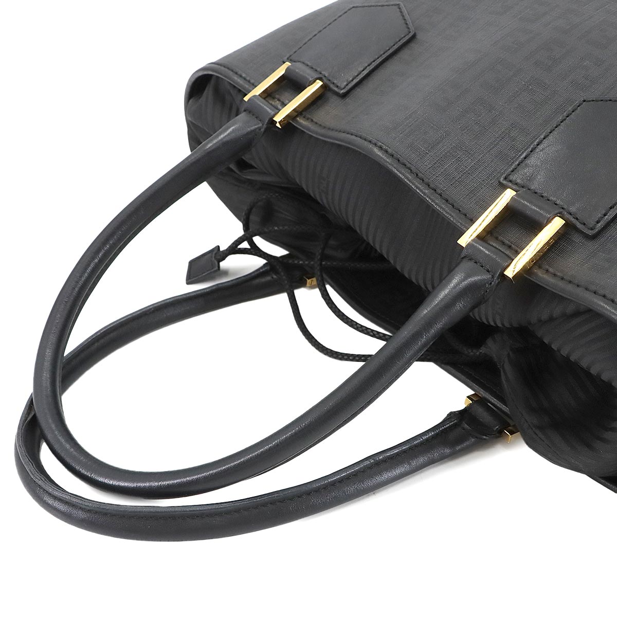 Zucchino Tote Bag Canvas Leather Black 8BH240 Purse