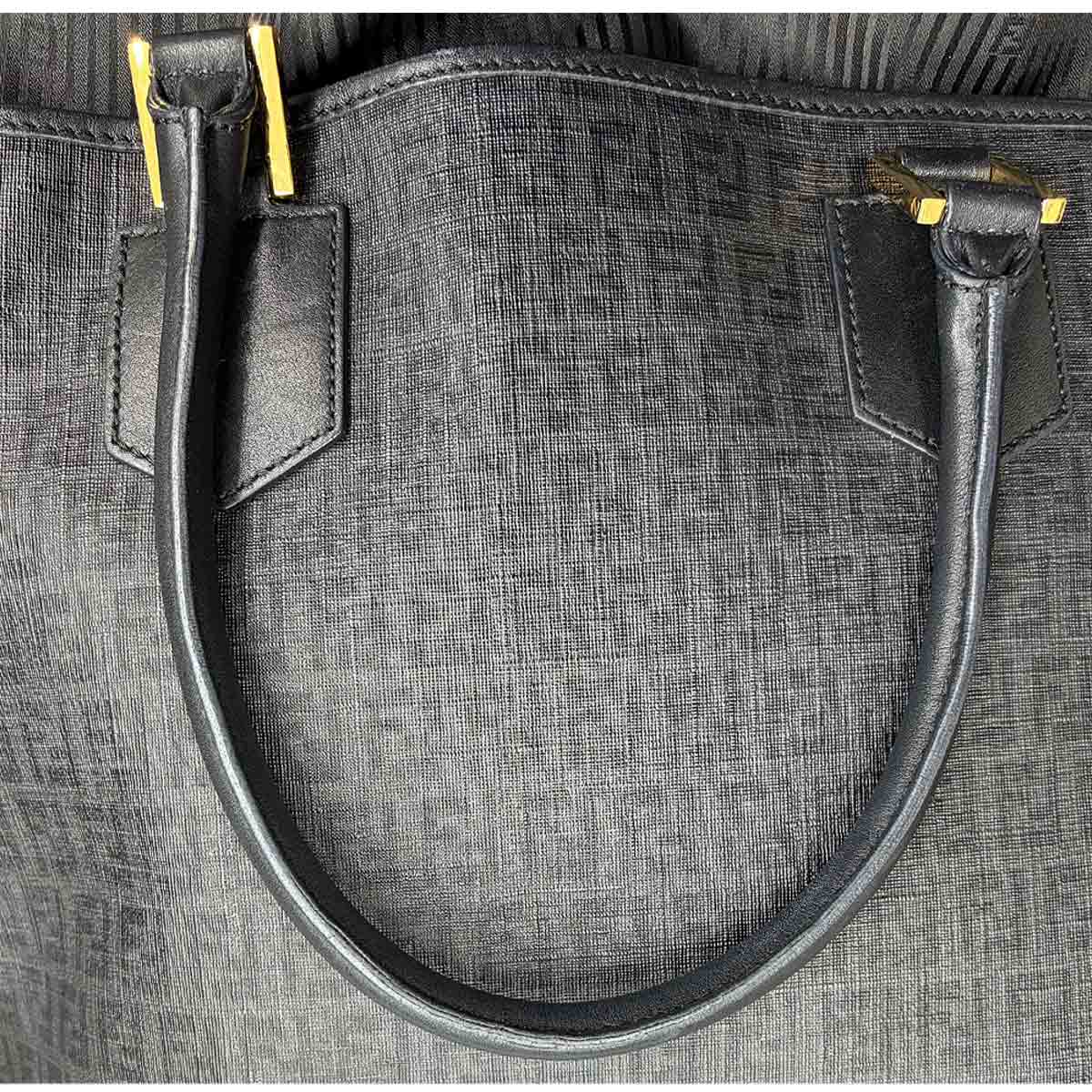 Zucchino Tote Bag Canvas Leather Black 8BH240 Purse