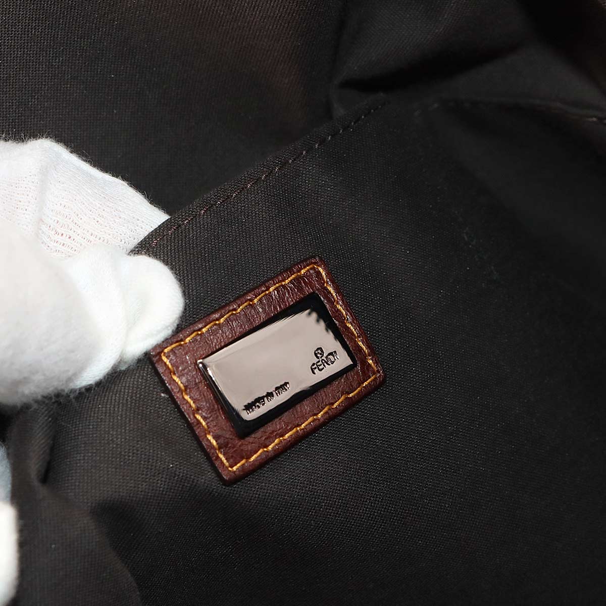 Zucca Zucchino Hand Bag Canvas PVC Brown Black 8BL096 Vintage