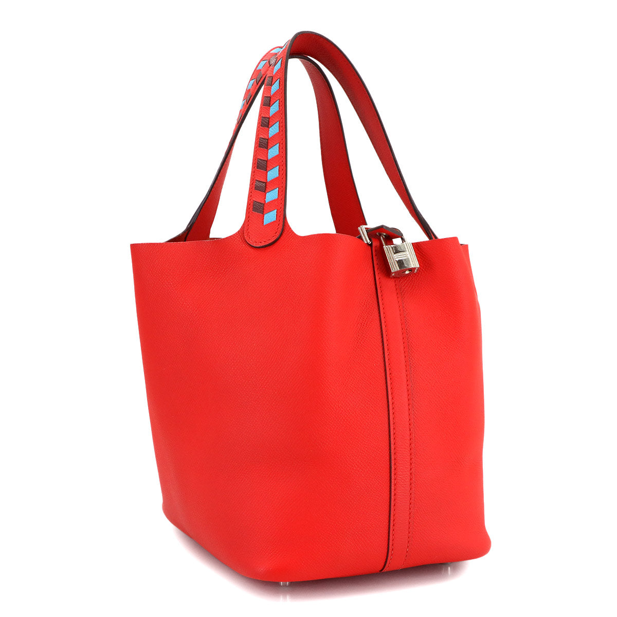 Picotin Lock MM Tressage Hand Bag Epsom Rouge de Coeur