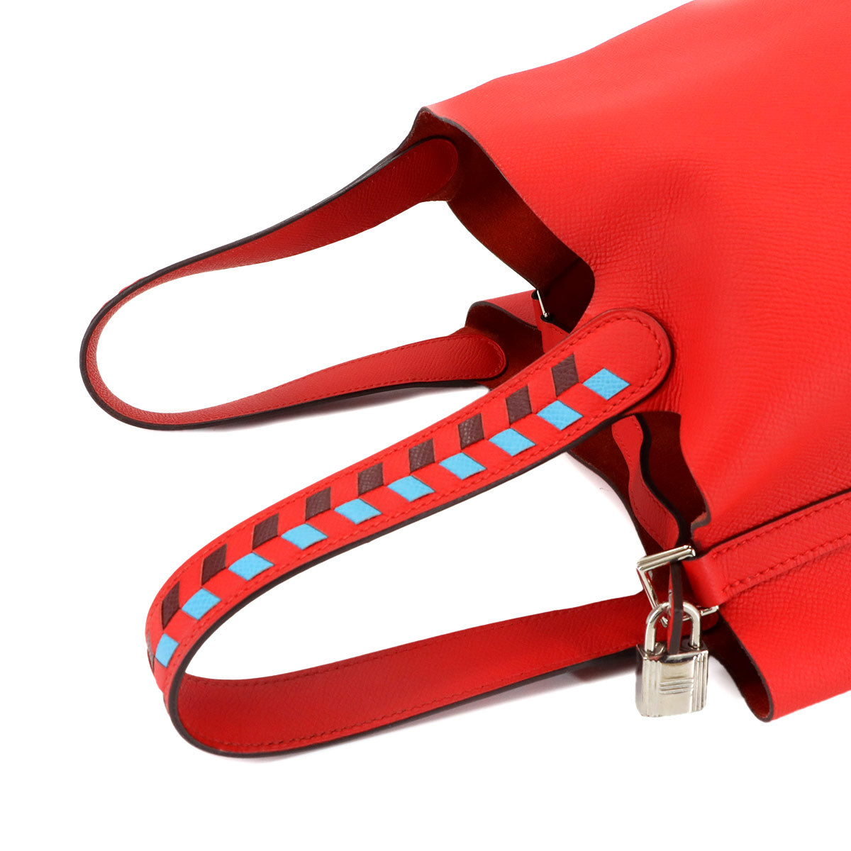 Picotin Lock MM Tressage Hand Bag Epsom Rouge de Coeur