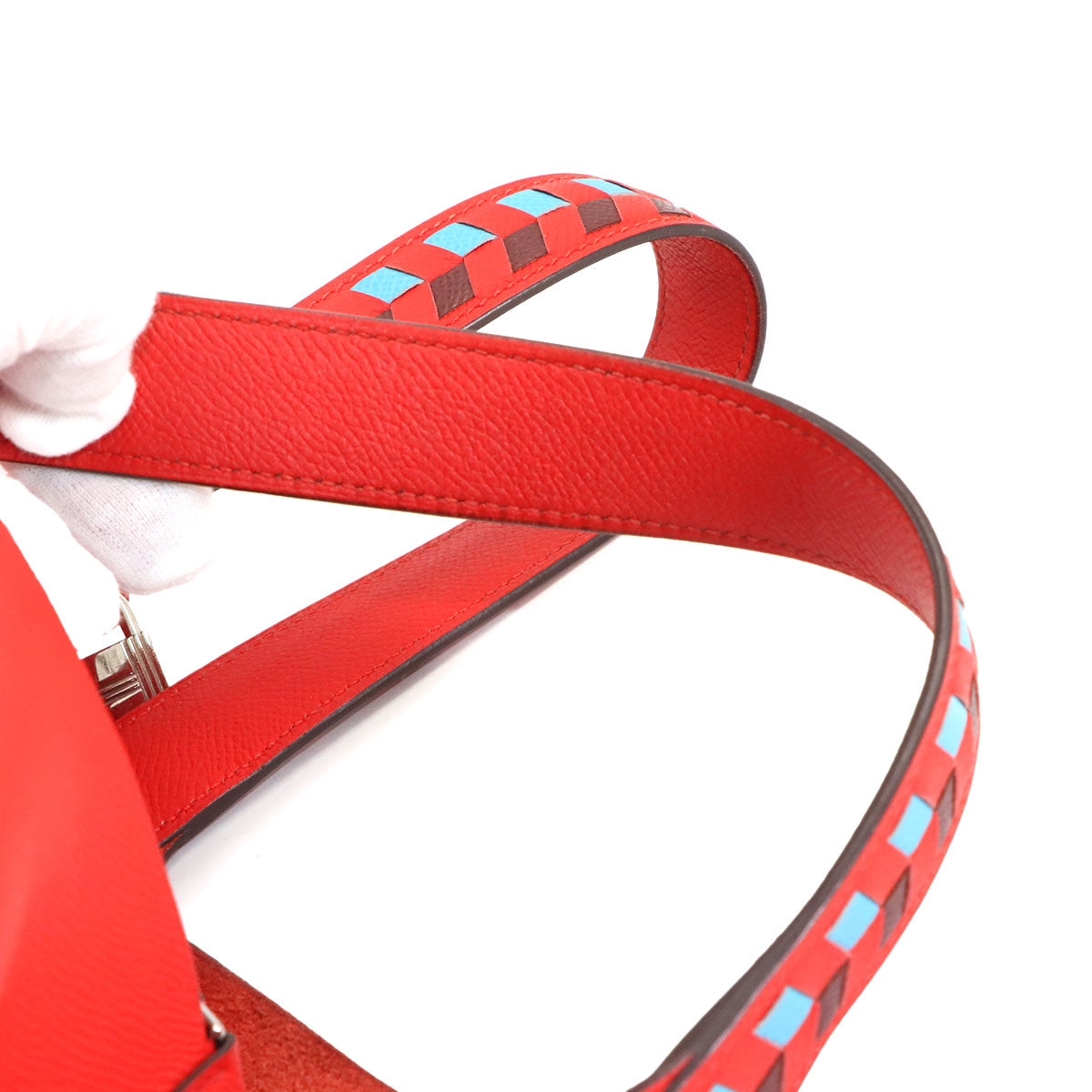 Picotin Lock MM Tressage Hand Bag Epsom Rouge de Coeur