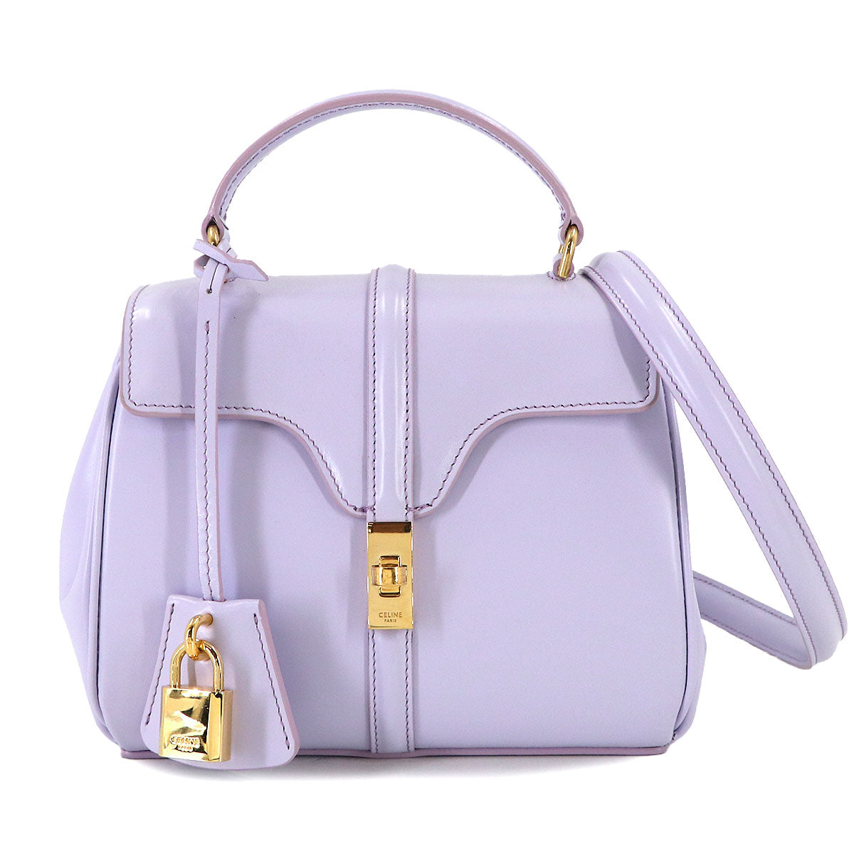 Mini 16 2way Hand Shoulder Bag Leather Purple 197983 Purse