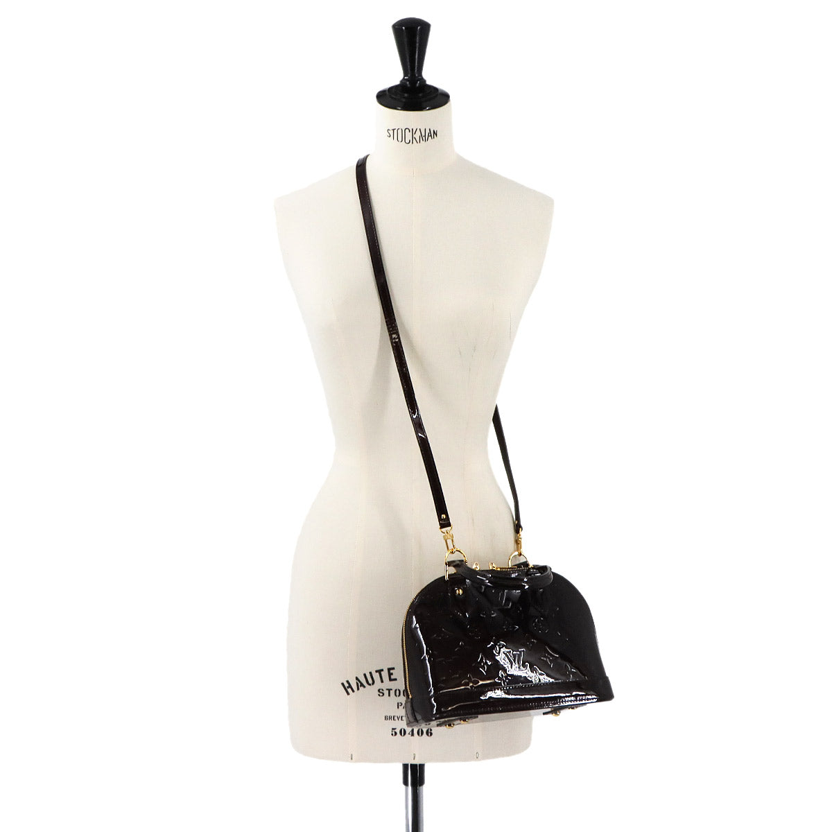 Vernis Alma BB Hand Shoulder Bag Enamel Amarante M91678