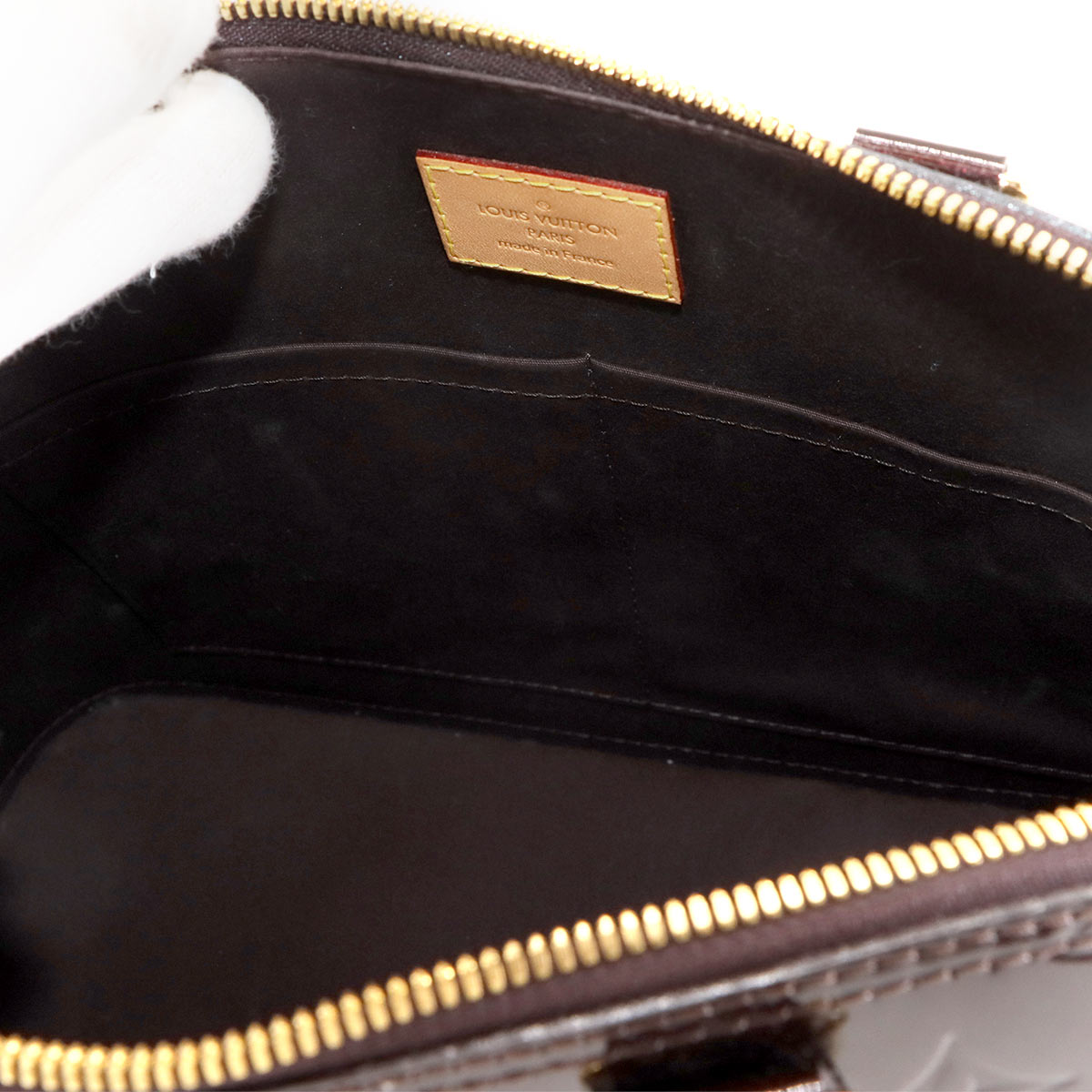 Monogram Vernis Alma PM Hand Bag Amarante M91611 Purse