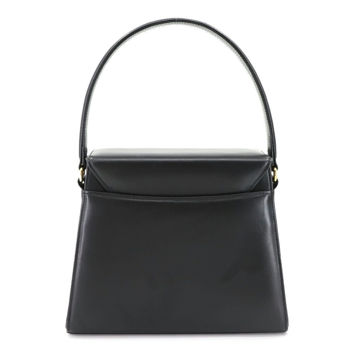 Hand Bag Leather Black Square Purse