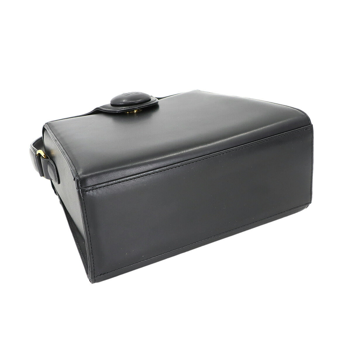 Hand Bag Leather Black Square Purse