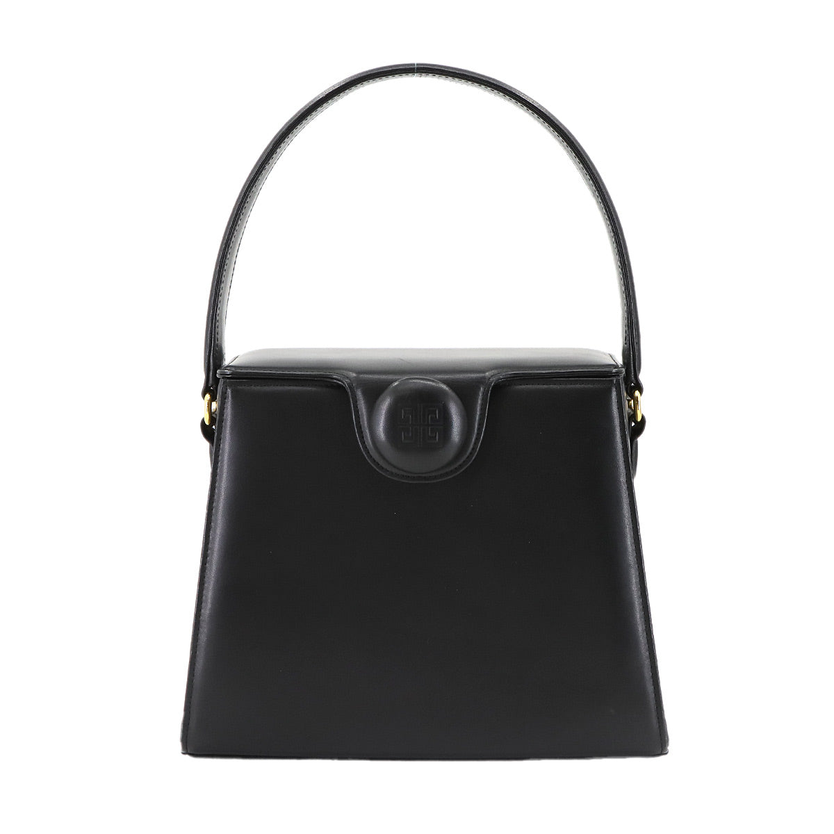 Hand Bag Leather Black Square Purse