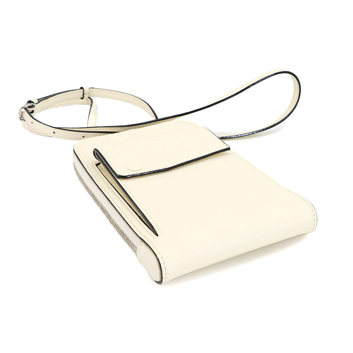 Crossbody Pocket Shoulder Bag Leather White Purse