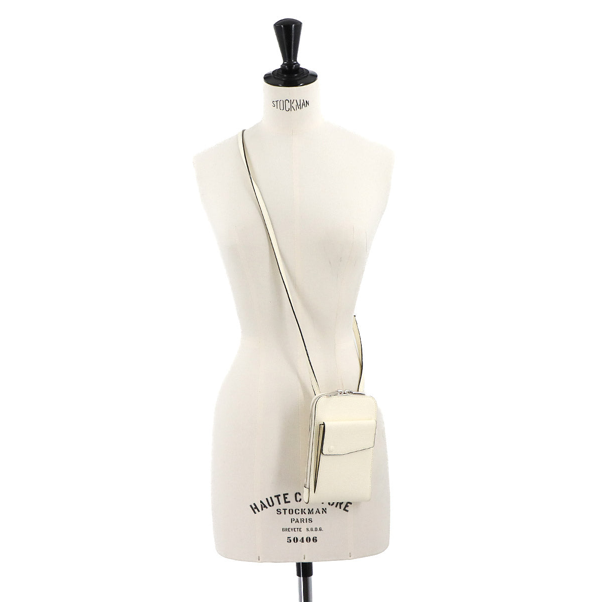 Crossbody Pocket Shoulder Bag Leather White Purse