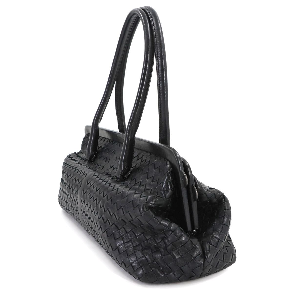 Intrecciato Hand Bag Leather Black 131670 Purse