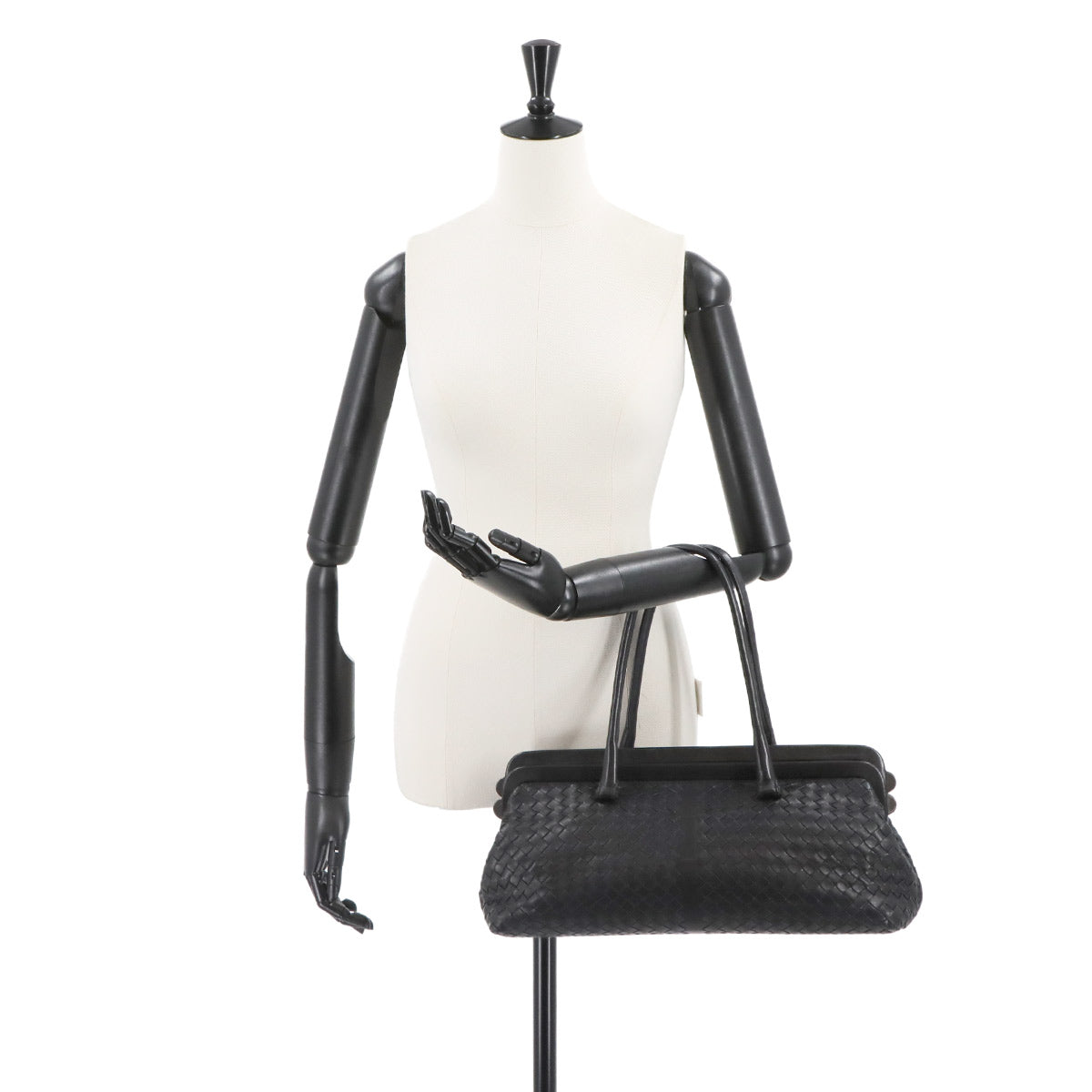 Intrecciato Hand Bag Leather Black 131670 Purse