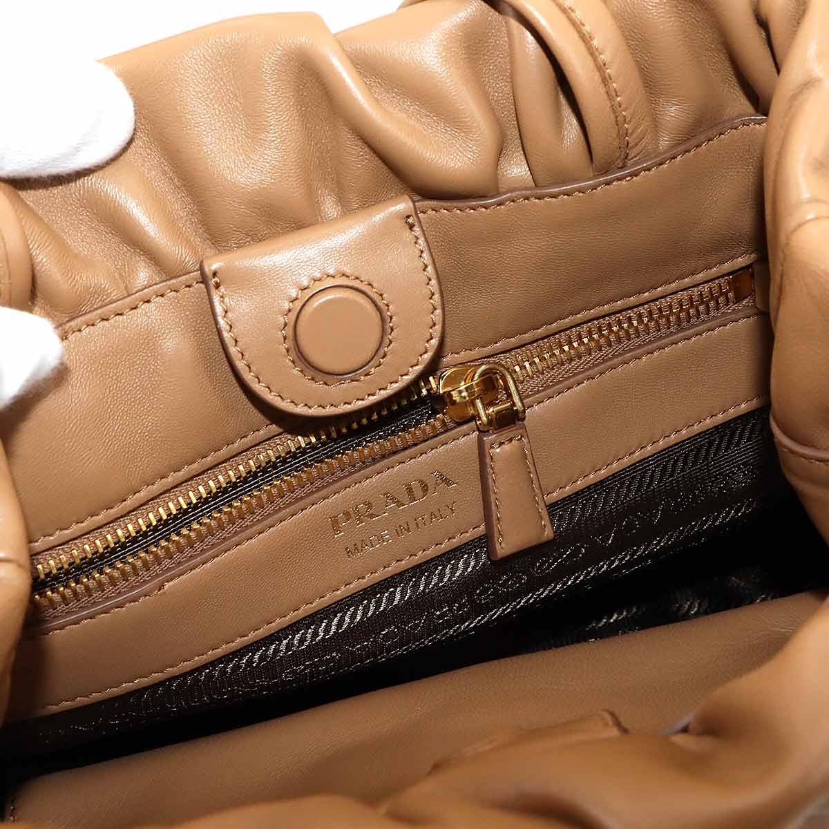 Shoulder Bag Leather Light brown 1BG541 Fringe Tassel