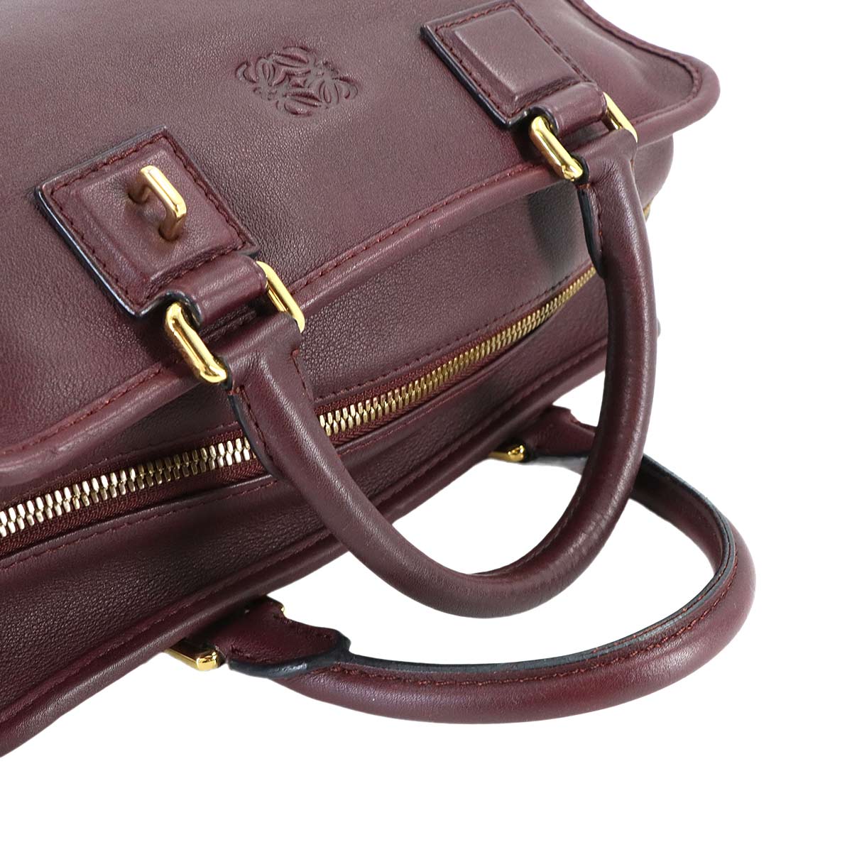 Amazona 28 Hand Bag Leather Bordeaux Anagram Purse