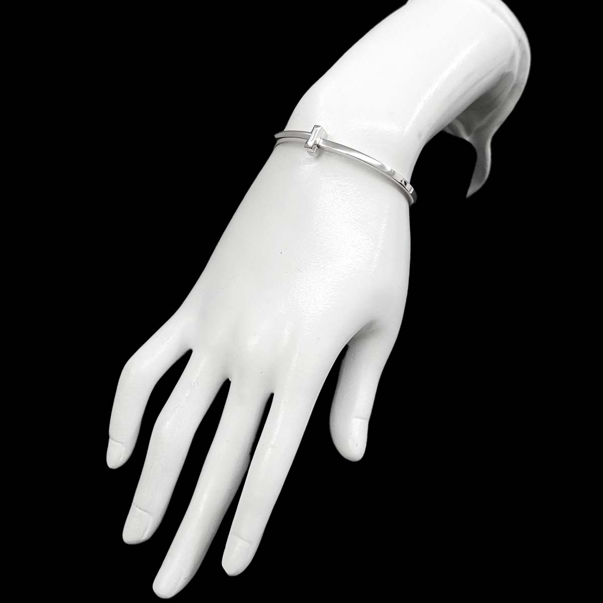 T Narrow Bracelet 18K White Gold 750