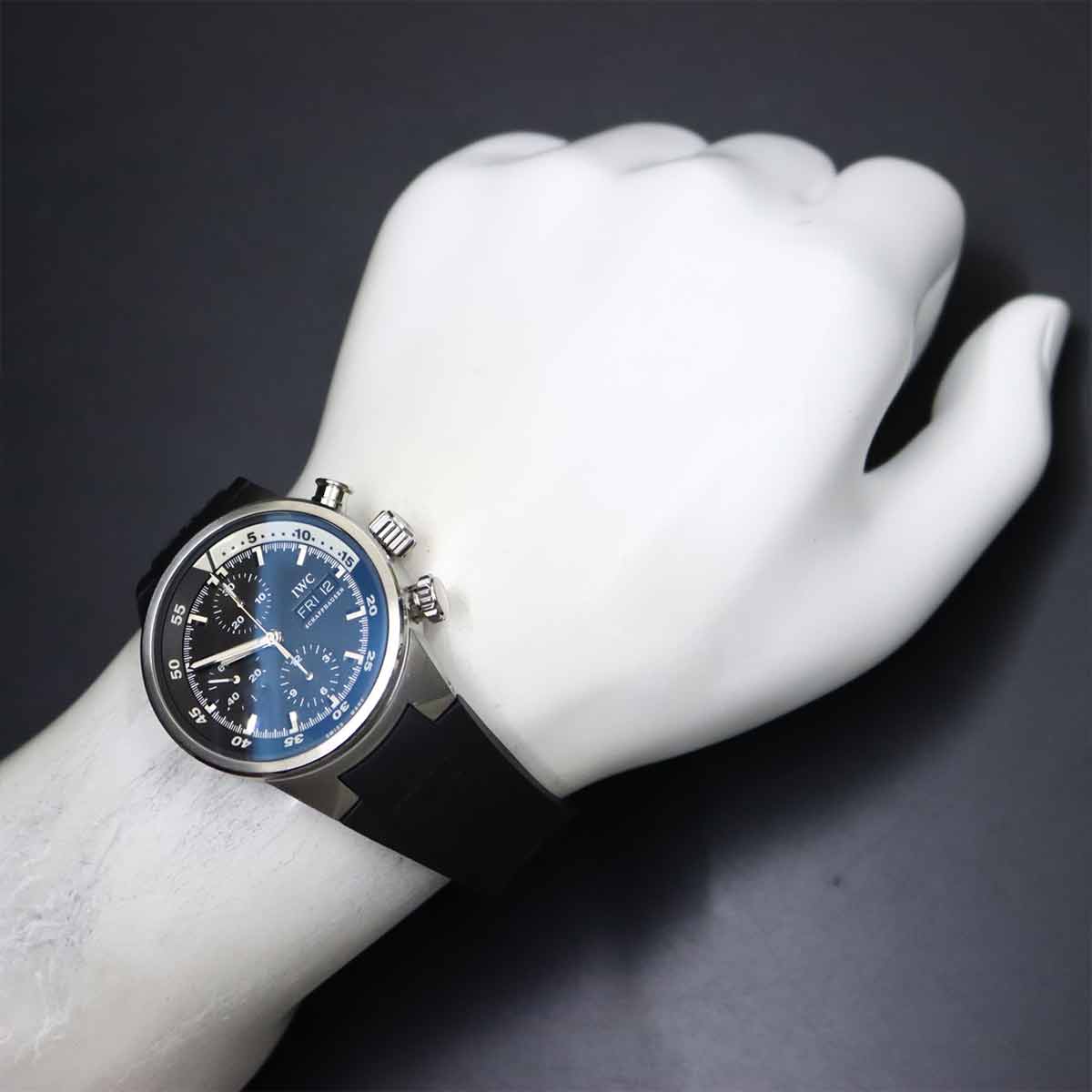 Aquatimer Chronograph IW371933 Automatic Black Dial Mens Watch