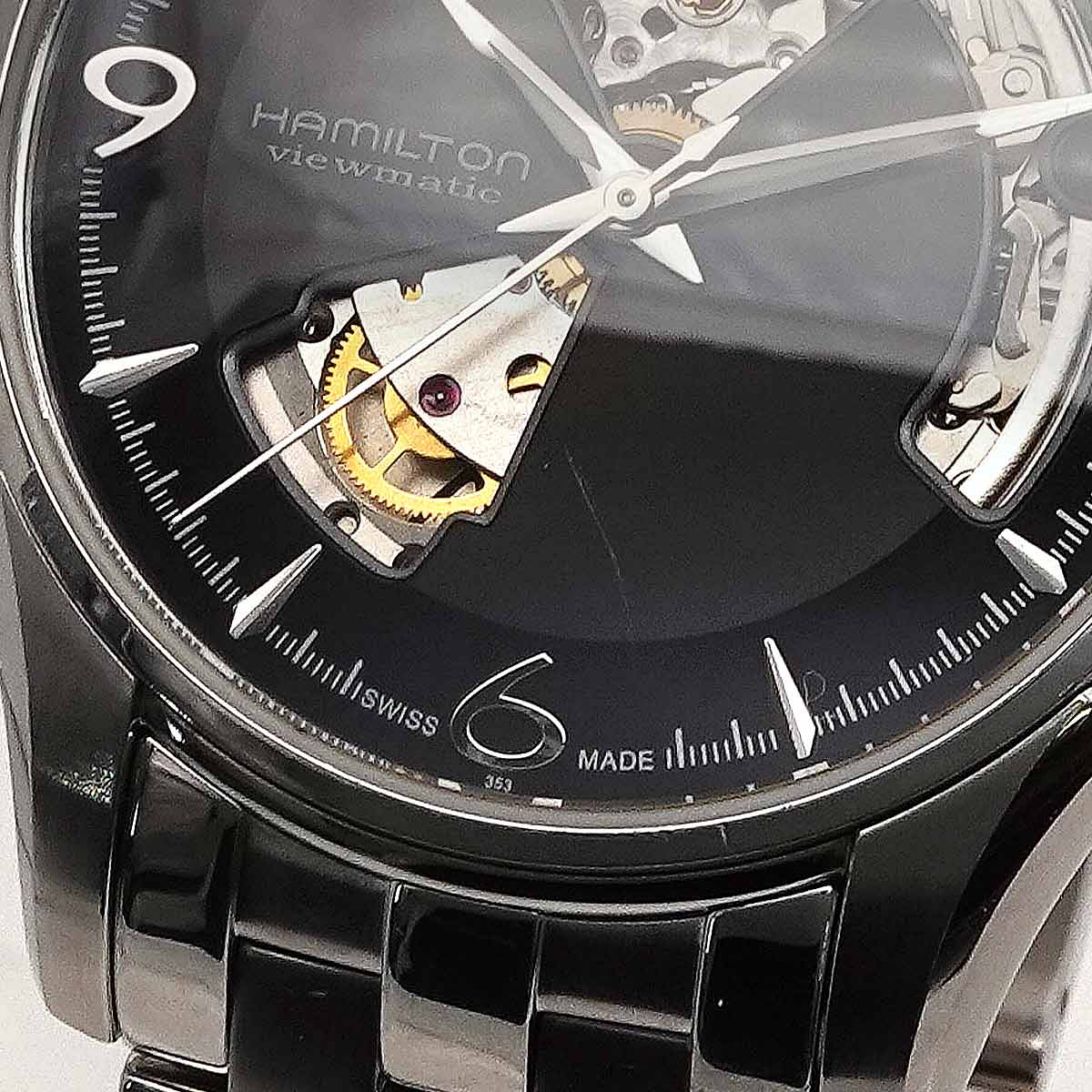 Jazzmaster Open Heart H325650 Automatic Black Dial Mens