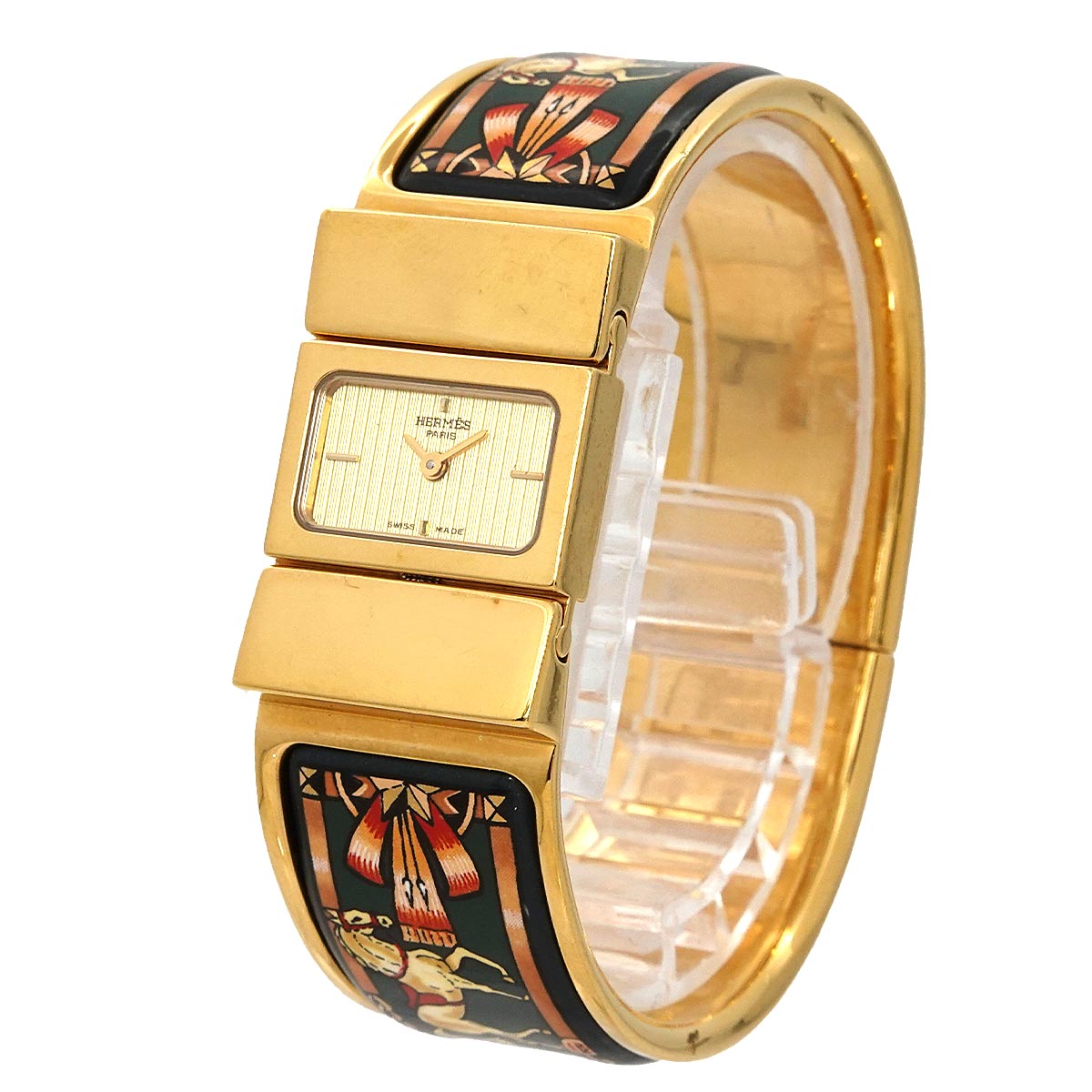 Loquet LO1.201 Quartz Gold Dial Ladies Bngle Watch
