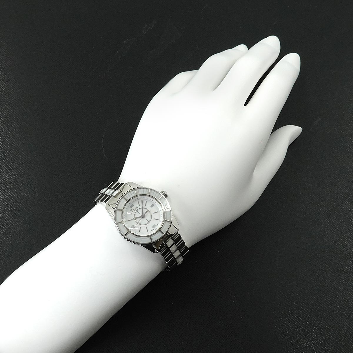 crystal CD112112 White Dial Quartz Ladies Watch