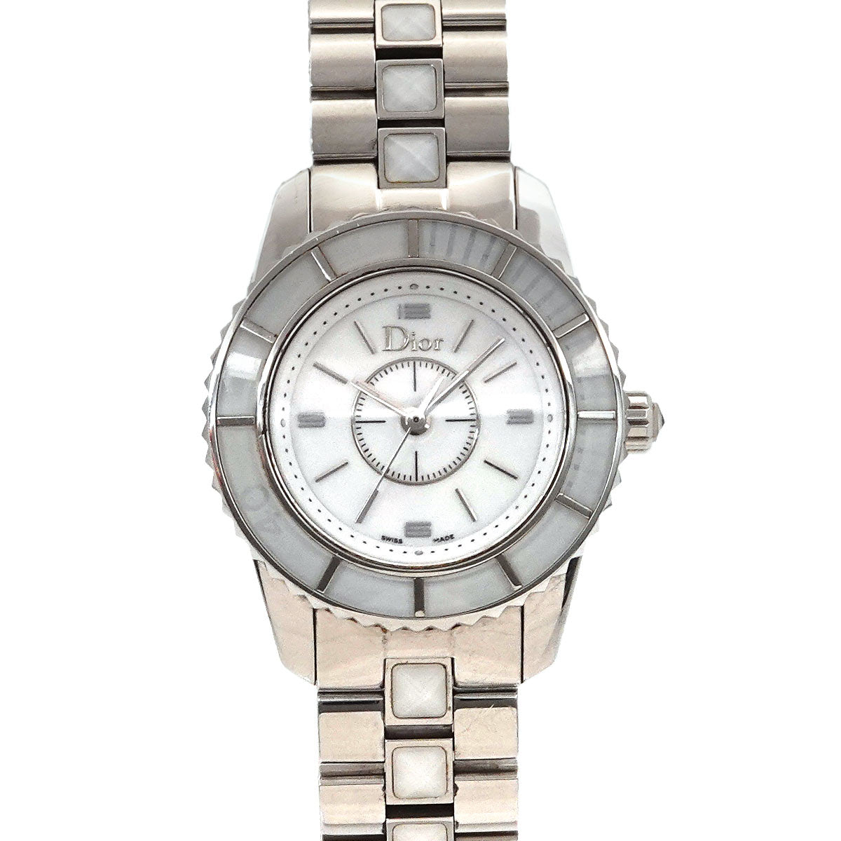 crystal CD112112 White Dial Quartz Ladies Watch