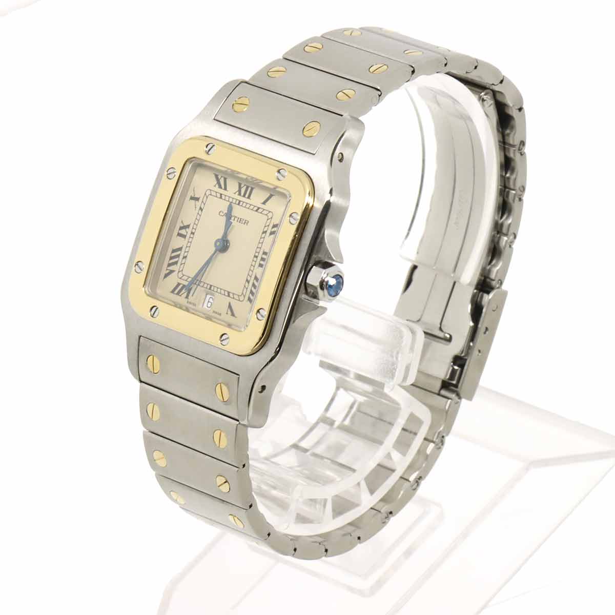 Santos Galbee LM Quartz YG Cream Dial Mens Watch