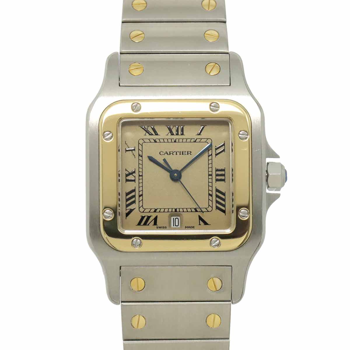 Santos Galbee LM Quartz YG Cream Dial Mens Watch