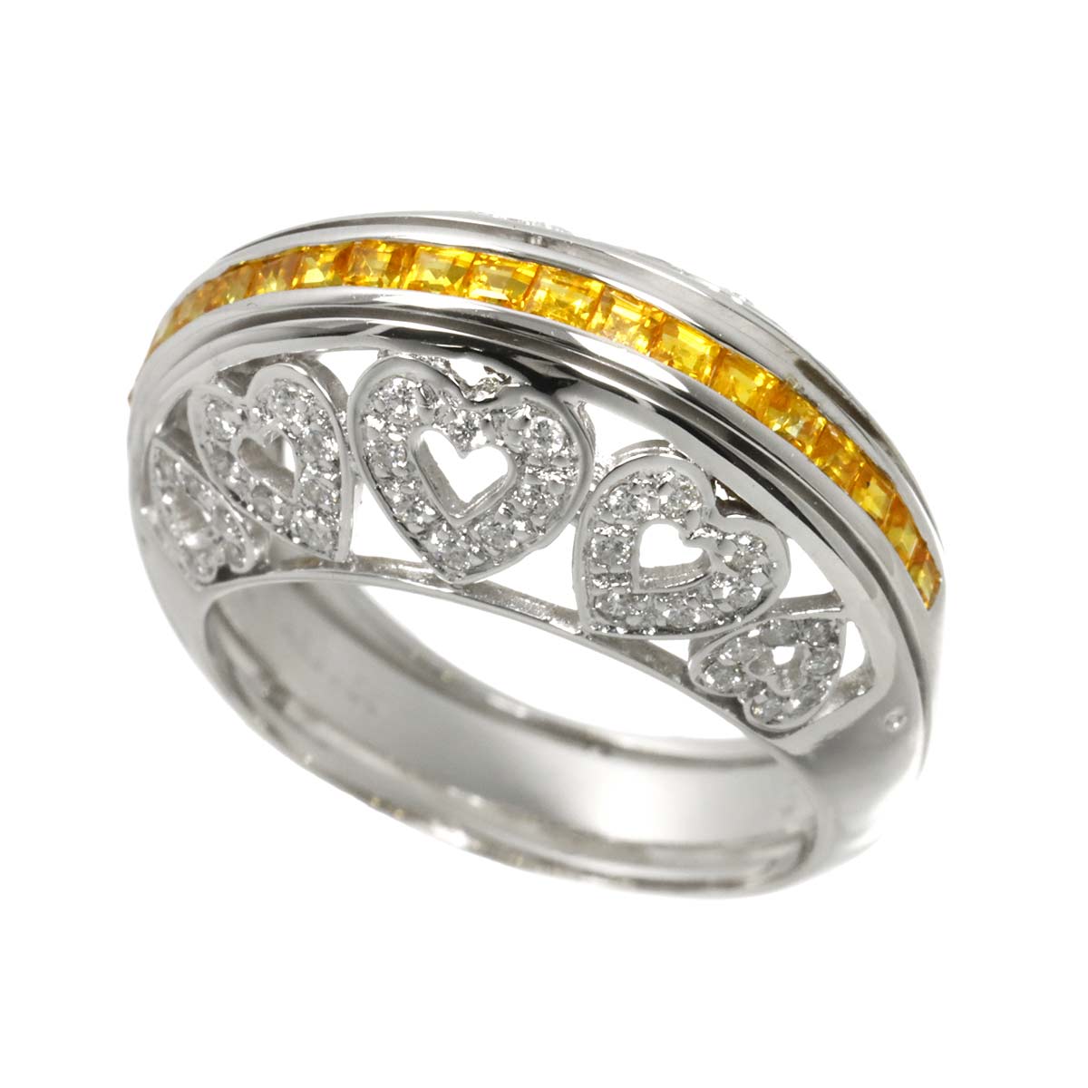 Sapphire 0.83ct Diamond 0.30ct Ring 18K WG 750 Size6.25-6.5(US)